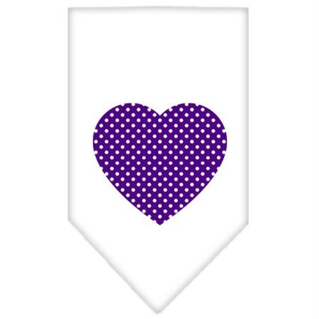 UNCONDITIONAL LOVE Purple Swiss Dot Heart Screen Print Bandana White Large UN851575